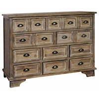 Henderson 10 Drawer Weathered Oak Chest