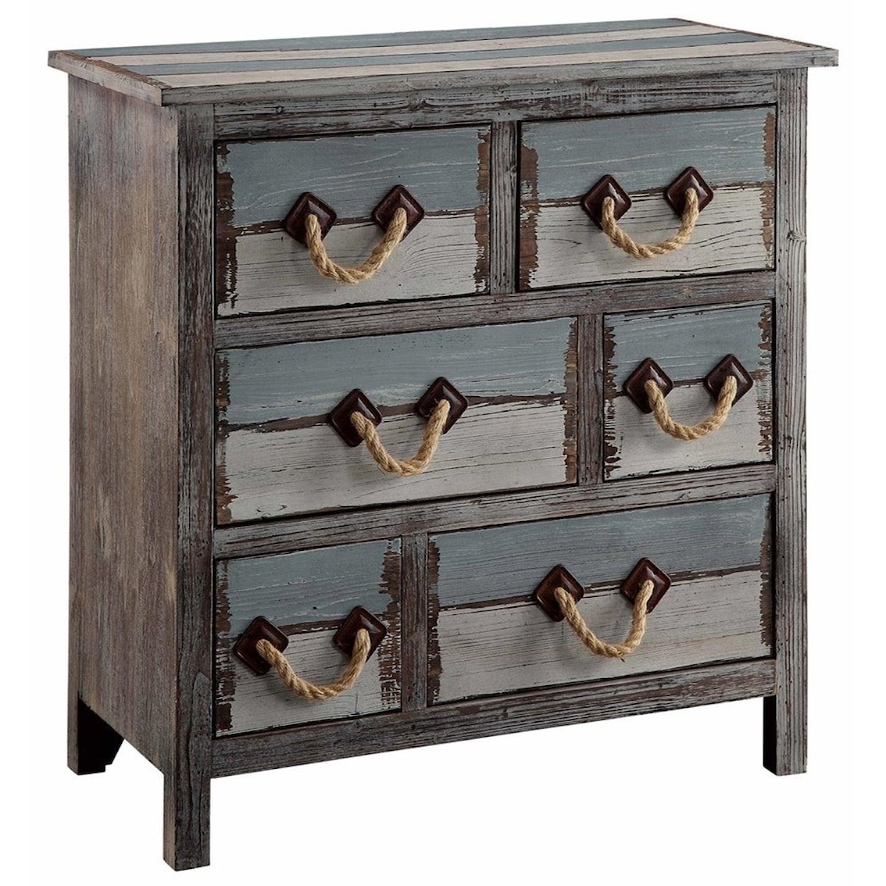 Crestview Collection Accent Furniture Nantucket 6 Drawer Weathered Wood Chest