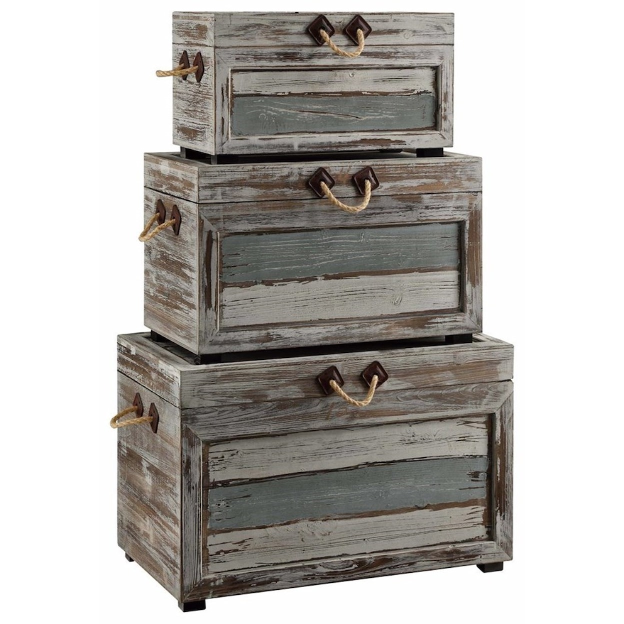 Crestview Collection Accent Furniture Nantucket Weathered Wood Trunks