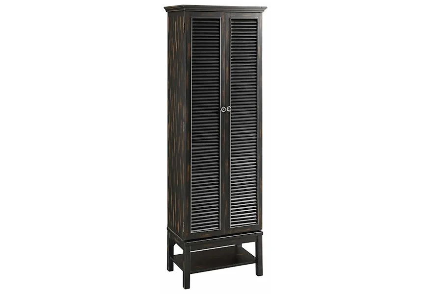Accent Furniture Wilmington Louvered Door Tall Black Cabinet by Crestview Collection at Factory Direct Furniture