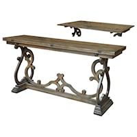 Monticello Shaped Leg Flip Out Sofa Table