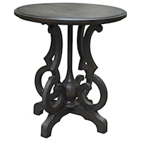 Kensington Shaped Leg Burnished Oak Round Accent Table