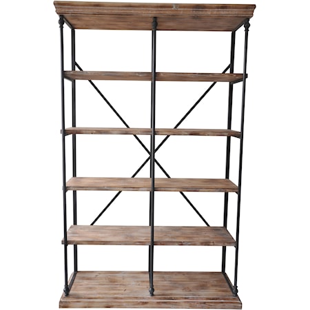 La Salle Metal and Wood Bookshelf