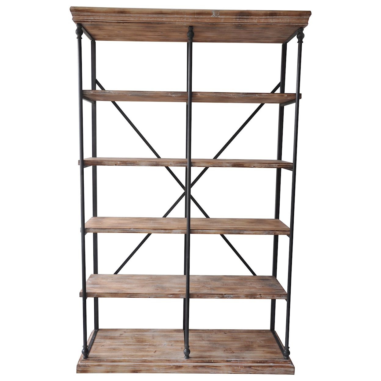 Crestview Collection Accent Furniture La Salle Metal and Wood Bookshelf