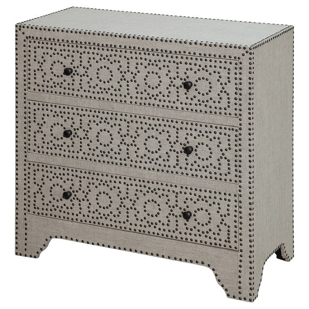 Crestview Collection Accent Furniture Springfield 3 Drawer Nailhead Chest