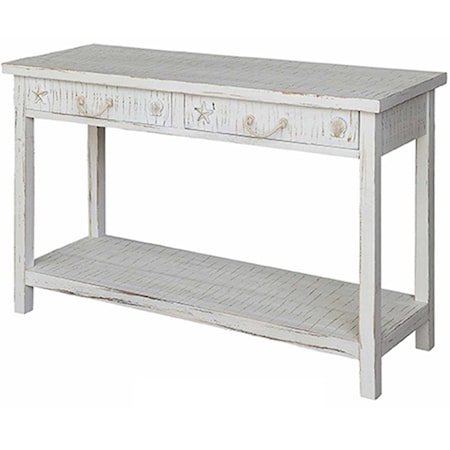 Seaside White Coastal Console Table