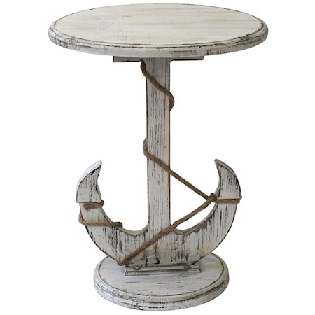 Harbor Distressed White Anchor Table