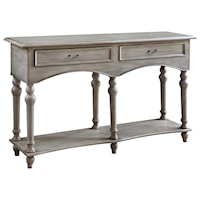 Grey Two Drawer Shaped Console