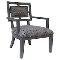 Sydney Geometric Pattern Grey Accent Chair