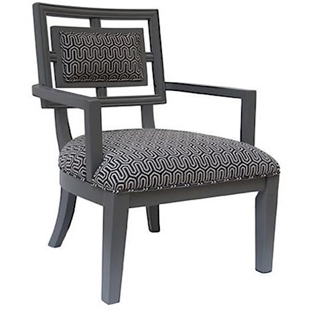 Sydney Geometric Pattern Grey Accent Chair