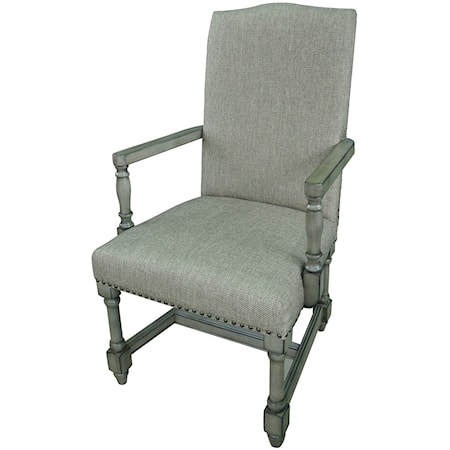 Baroque Linen Arm Chair