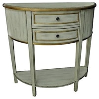Livingston Textured 2 Drawer Demilune Console