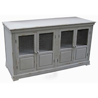 Lydia Pale Grey and Chicken Wire Sideboard