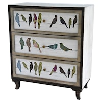 Birds on a Wire 3 Drawer Painted Chest