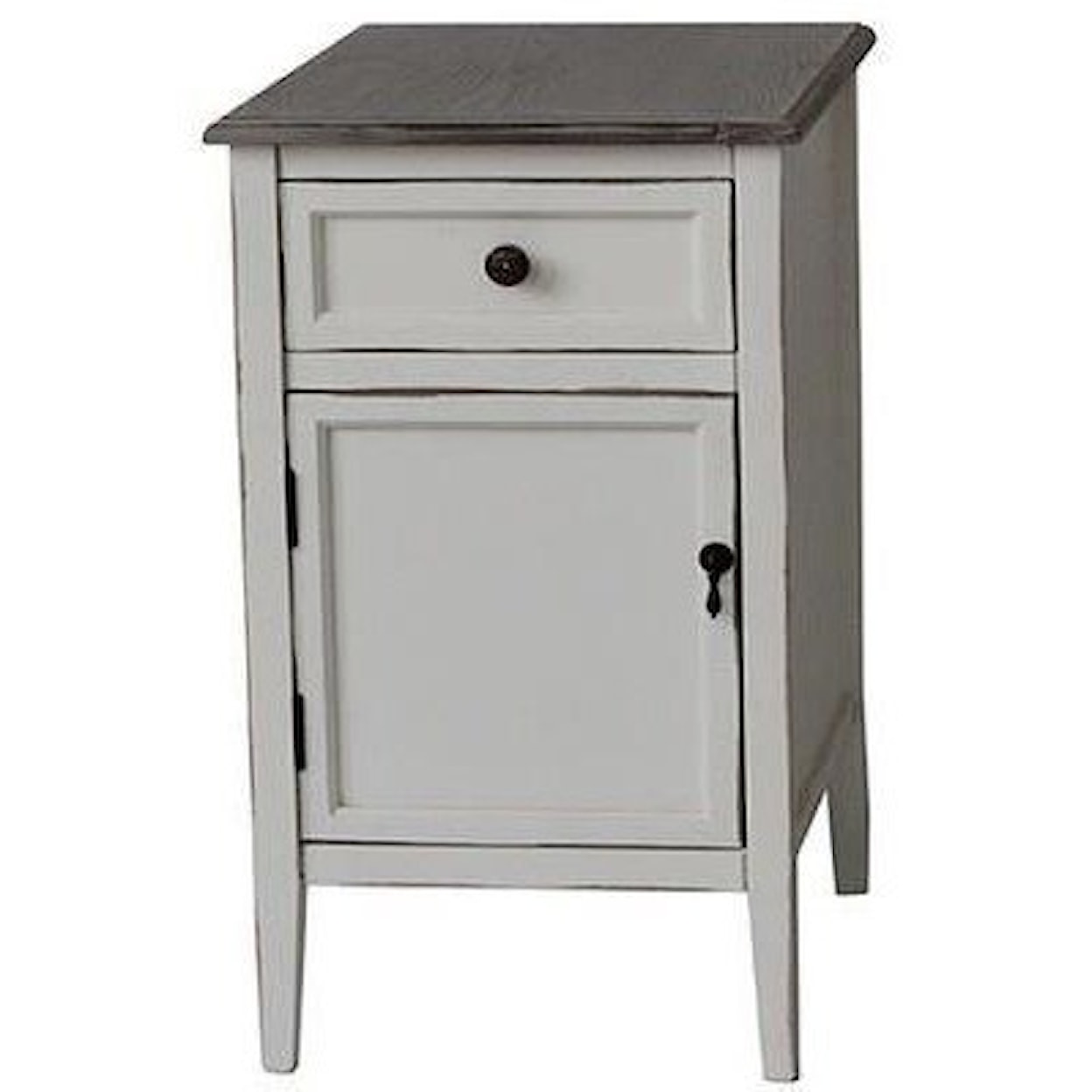 Crestview Collection Accent Furniture Georgia Whitewash Chairside