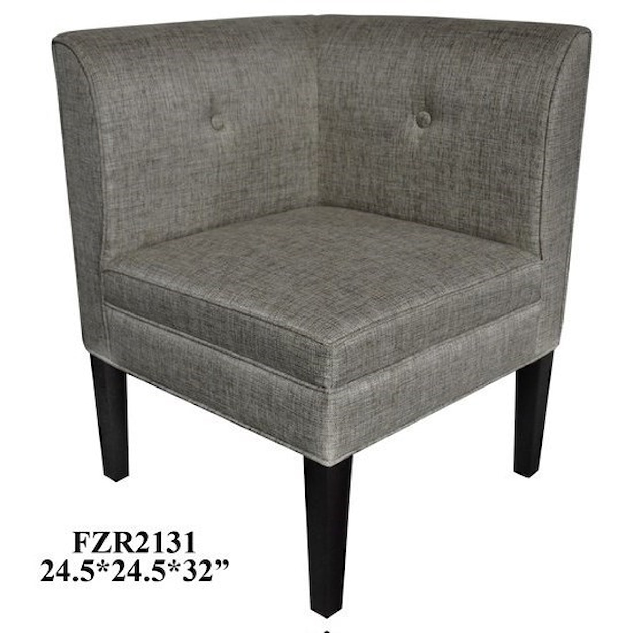 Crestview Collection Accent Furniture Abbott Button Tufted Corner Linen Chair