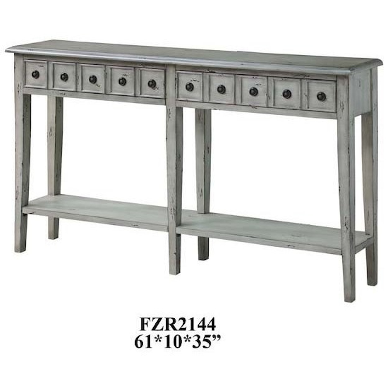 Crestview Collection Accent Furniture Newcastle 2 Drawer Antique White Console