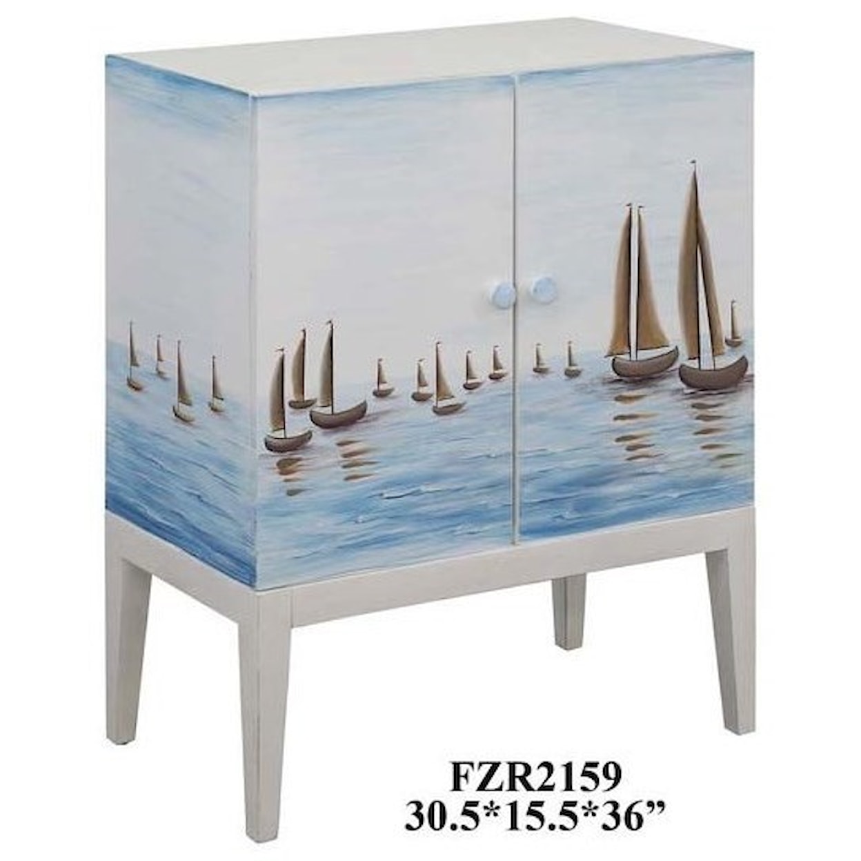 Crestview Collection Accent Furniture Harbor View 2 Door Sailboat Cabinet