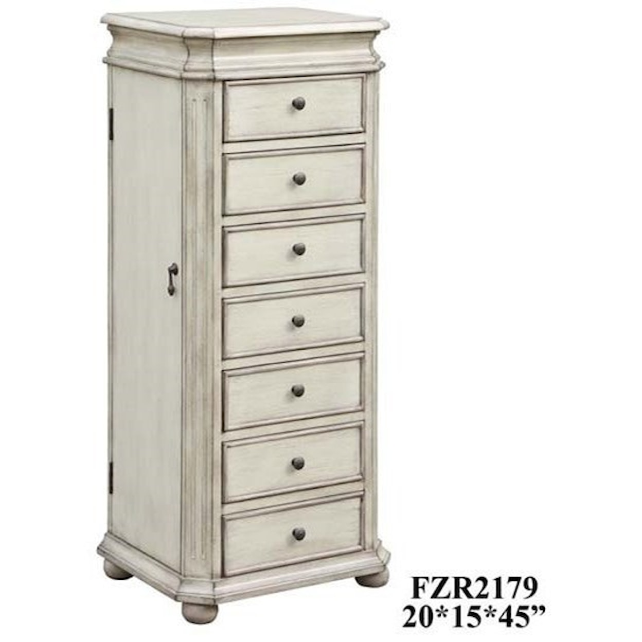 Crestview Collection Accent Furniture Laurel French White Jewelry Armoire