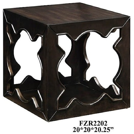 Vanderbilt Open Sides Square End Table in Wa