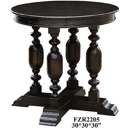 Empire 4 Turned Post Foyer Table in Rich Jac