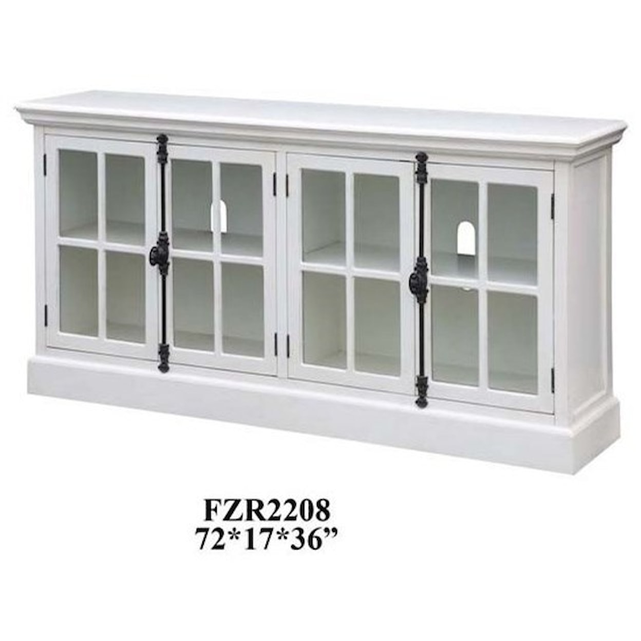 Crestview Collection Accent Furniture Coventry White Oak Finish 4 Door Media Conso