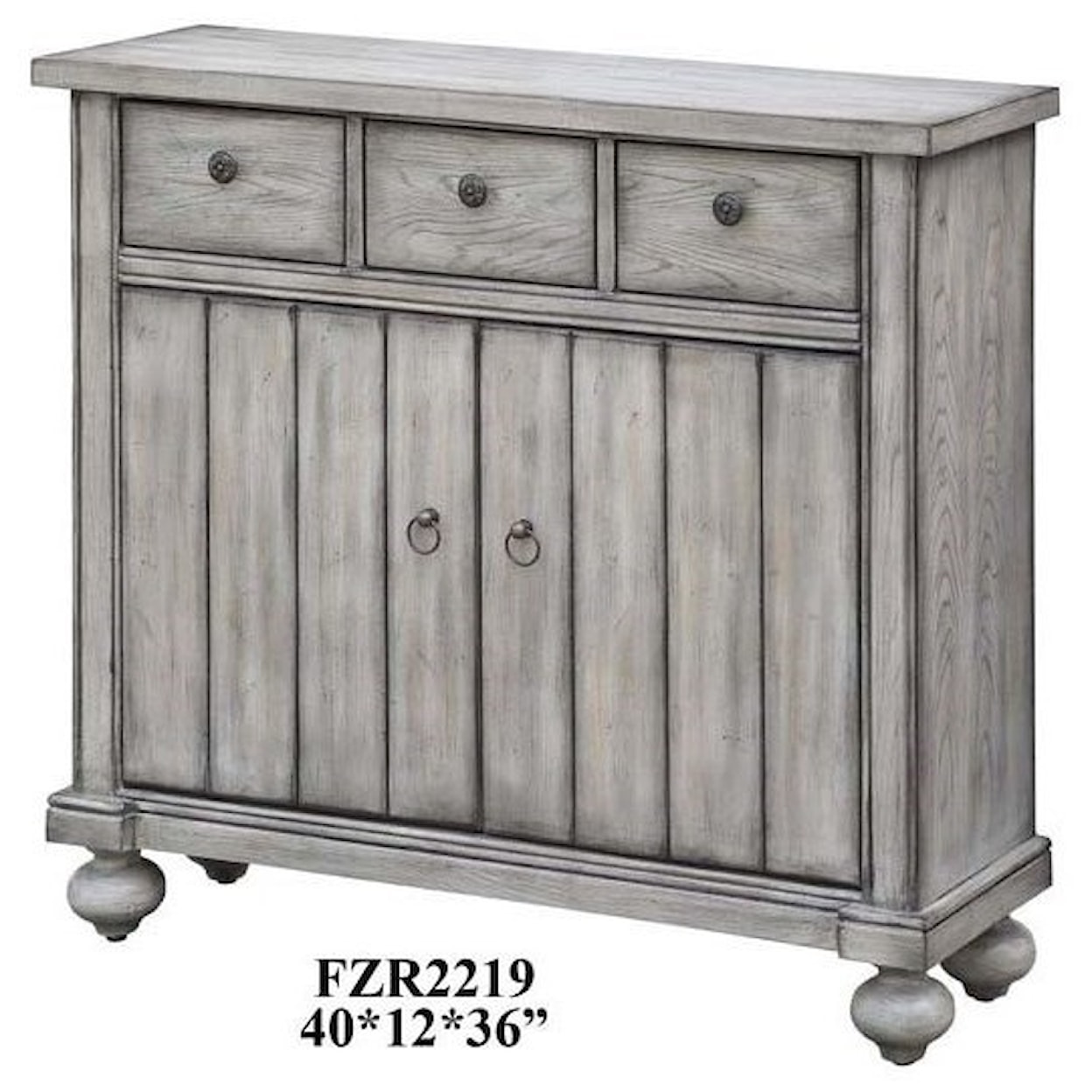 Crestview Collection Accent Furniture Paxton White Oak 3 Drawer / 2 Door Cabinet