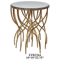 Melrose Gold Squiggly Leg Beveled Mirror Accent Table