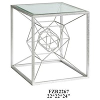 Hollywood Dabbed Silver Leaf Accent Table