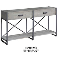 Iron Junction 2 Drawer Metal and Wood Rustic Console