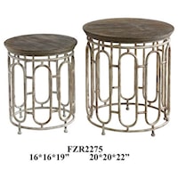 Allyson Textured Metal and Wood Set of Tables