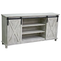 Covington White Wash Sliding Door Media Console