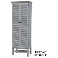 Magnolia Louvered 2 Door Tall White Storage Cabinet