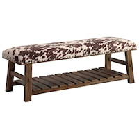 Mesquite Faux Cowhide Bench