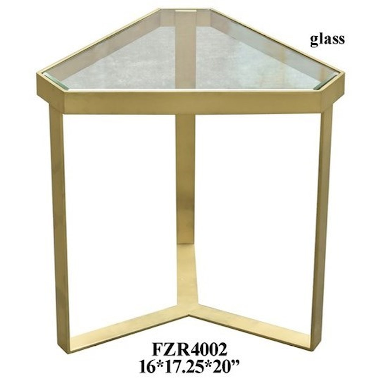 Crestview Collection Accent Furniture Gold Triangle Accent Table