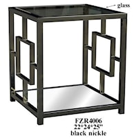Bentley Chrome Rectangle End Table With Beveled Mirror Top