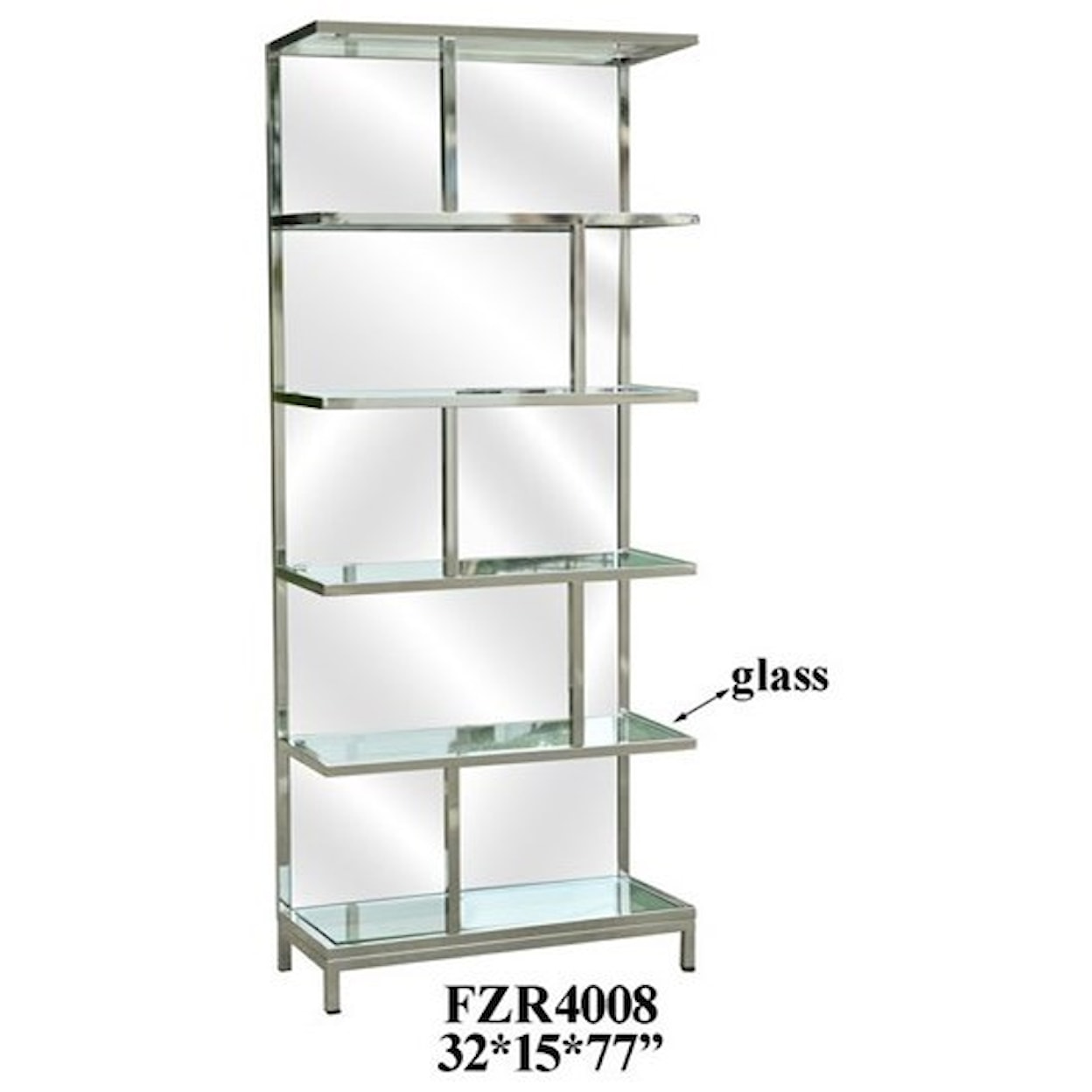 Crestview Collection Accent Furniture Chrome and Mirror Etagere