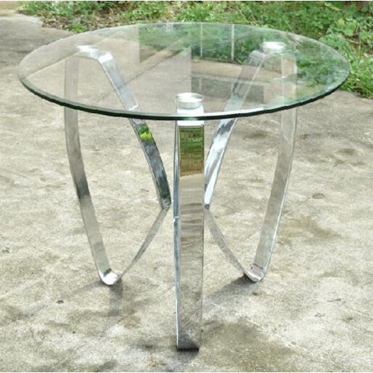 Crestview Collection Accent Furniture Nickel Tri Leg End Table