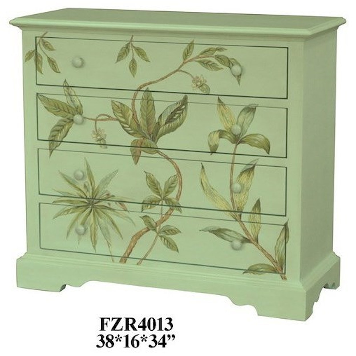 Crestview Collection Accent Furniture Floral 4 Drawer Chest