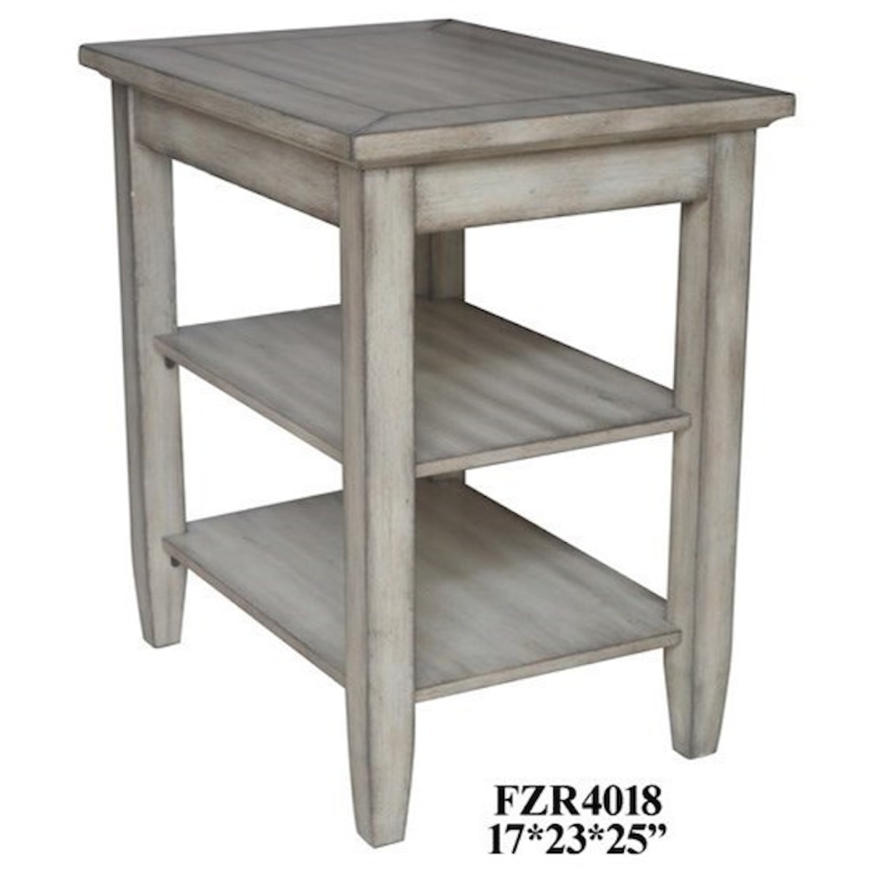 Crestview Collection Accent Furniture White Ash Tier Chairside Table