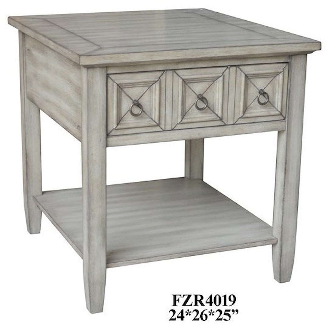 Crestview Collection Accent Furniture White Ash Rectangle End Tab