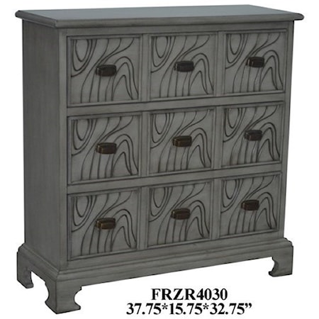 Wavy 3 Drawer Stone Grey Chest