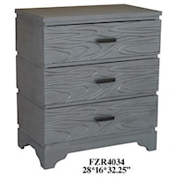 Silver Groove 3 Drawer Accent Chest