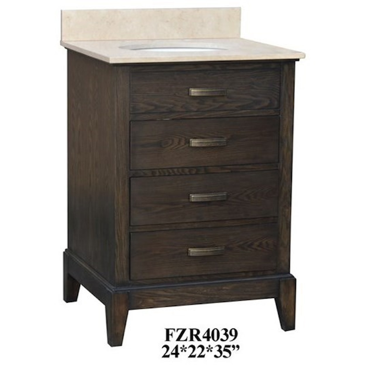 Crestview Collection Accent Furniture 3 Drawer Vanity Sink