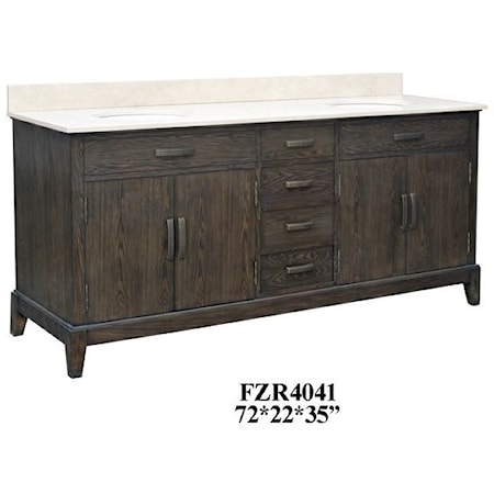 4 Drawer Double Vanity Sink