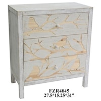 Morning Dove 3 Drawer White Washed Chest