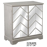 Lafayette Chevron Mirror and Wood 2 Door Cabinet