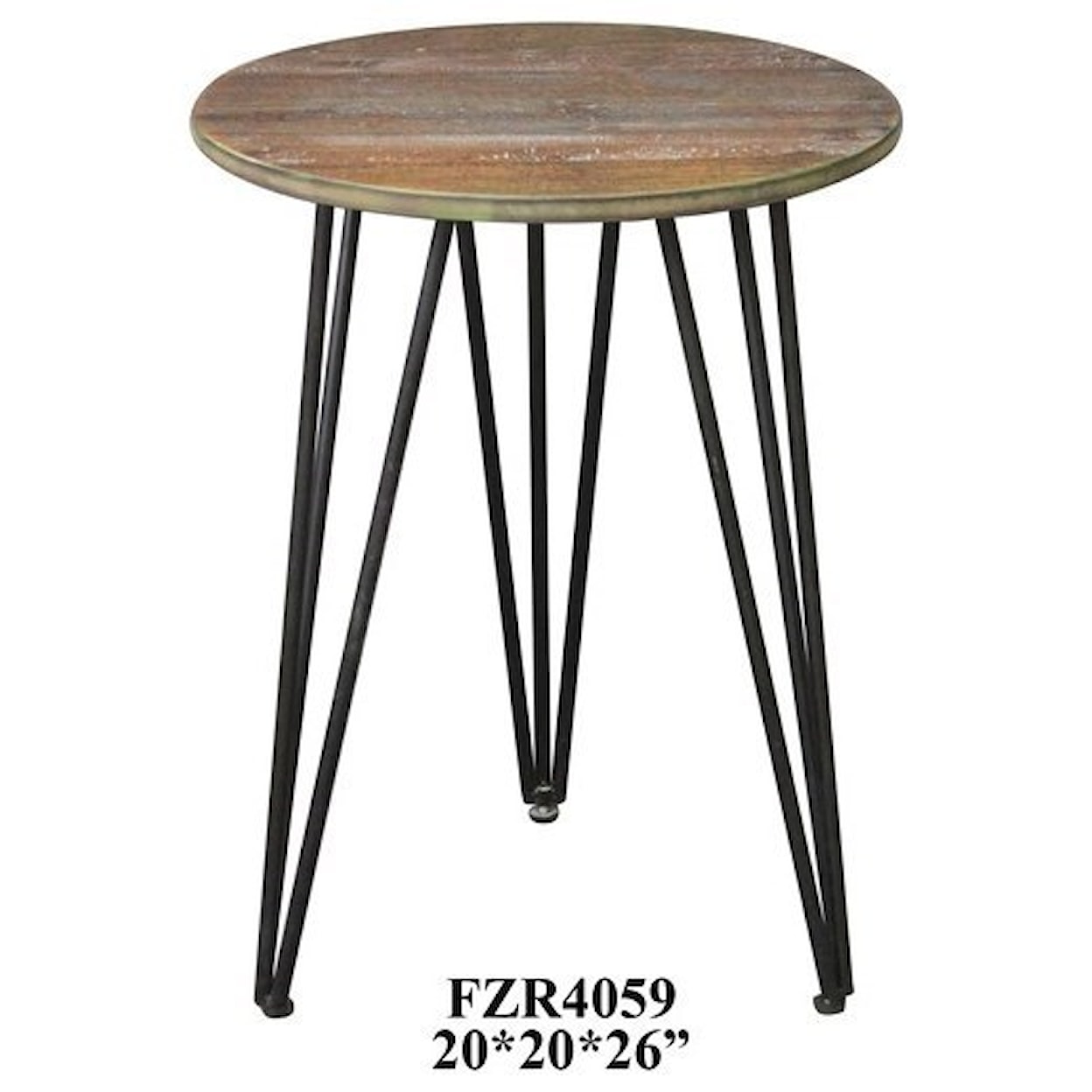 Crestview Collection Accent Furniture Rustic Wood and Metal Accent Table