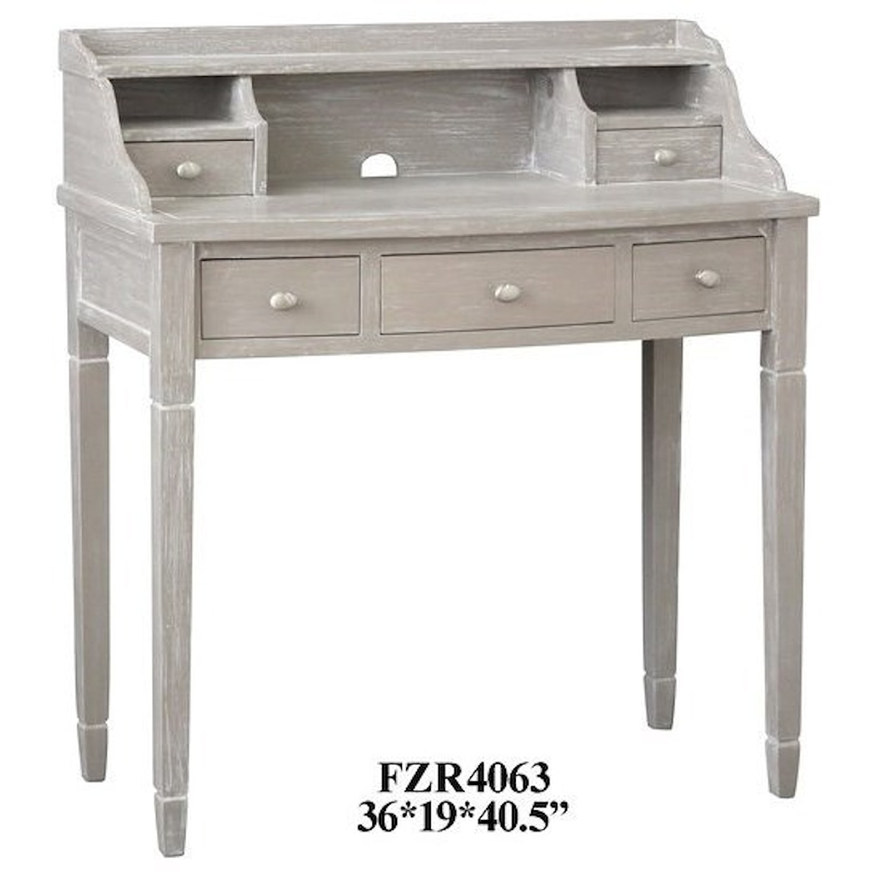 Crestview Collection Accent Furniture Burnished Grey Powdered Accent Desk