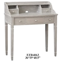 Burnished Powered Grey 5 Drawer Accent Desk